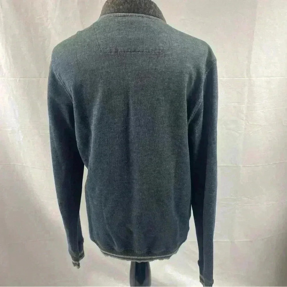 Chevignon Sweater Cardigan Blue &  Gray Winter Button Grey Warm Medium Jacket - Picture 5 of 9